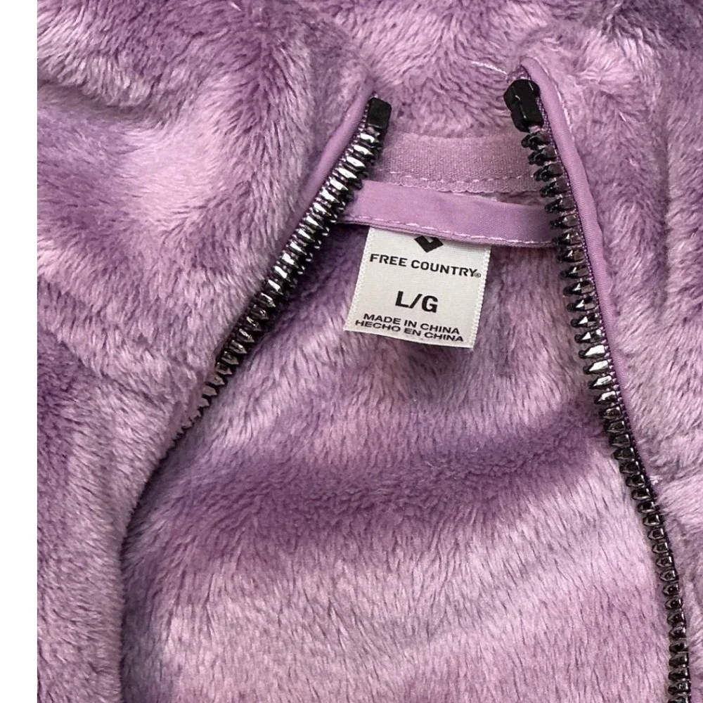 Free Country Plush Fleece Jacket Full Zip Soft‎ Lavender Purple L - Picture 2 of 4